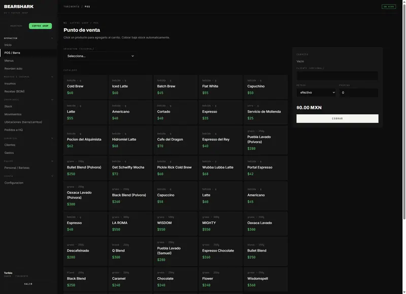 BearShark OS — POS / BAR