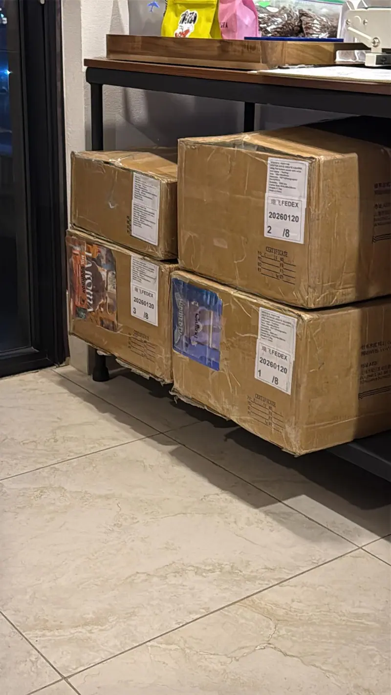 The boxes landed