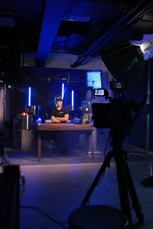 Behind the scenes of the Café 101 shoot