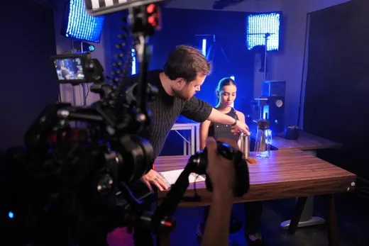 Behind the scenes of the Café 101 shoot
